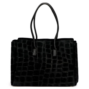 Camilla PREMIUM 10.004 CROCO juoda odinė rankinė czarny