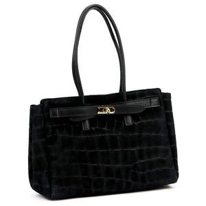 Camilla PREMIUM 10.004 CROCO juoda odinė rankinė czarny