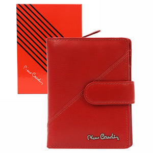 Pierre Cardin TILAK161 2571 raudona odinė piniginė czerwony