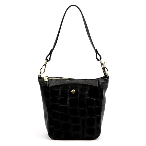 Luka 26-018-2 CROCO juoda odinė rankinė czarny