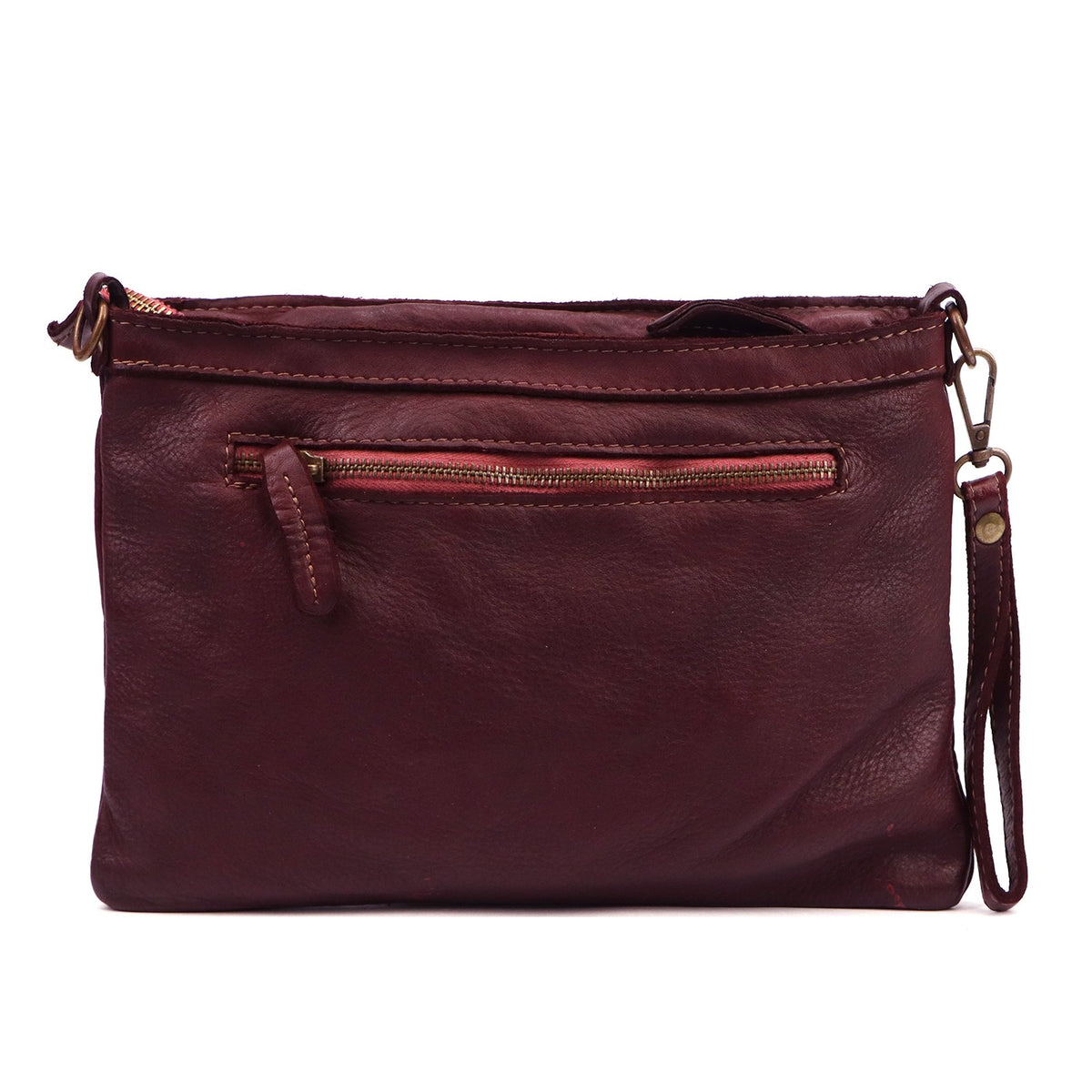Bordo natūralios odos rankinė VS 065-326 bordo