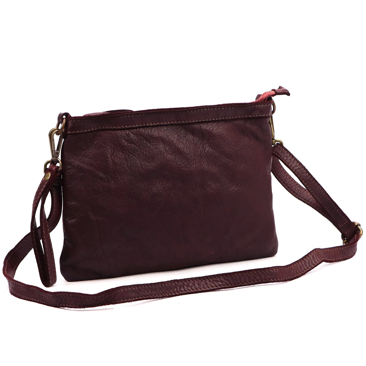 Bordo natūralios odos rankinė VS 065-326 bordo