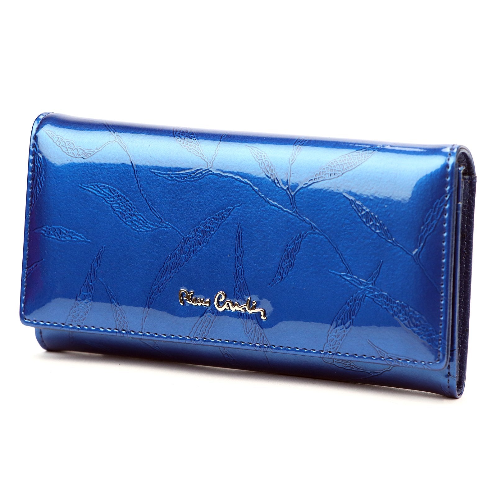Pierre Cardin 02 LEAF 114 mėlyna odinė piniginė niebieski