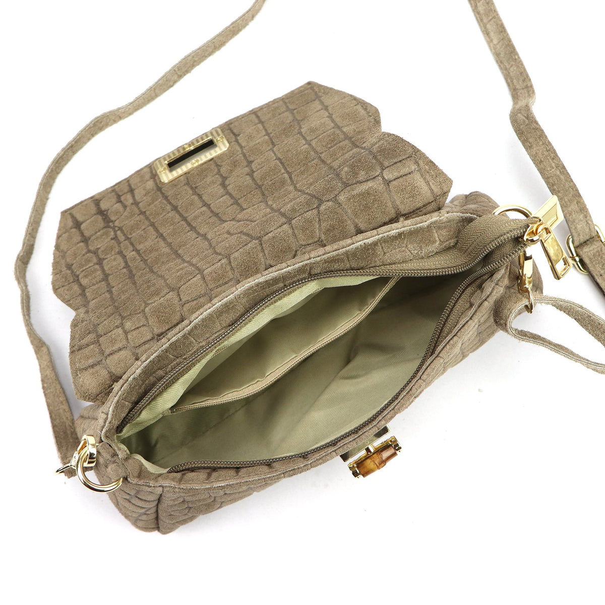 Luka 26-178 CROCO taupe natūralios odos rankinė taupe