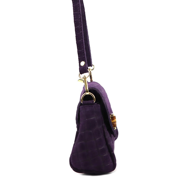 Luka 26-178 CROCO violetinė odinė rankinė fioletowy