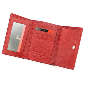 Pierre Cardin 05 LINE 117 raudona odinė piniginė czerwony