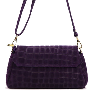 Luka 26-178 CROCO violetinė odinė rankinė fioletowy