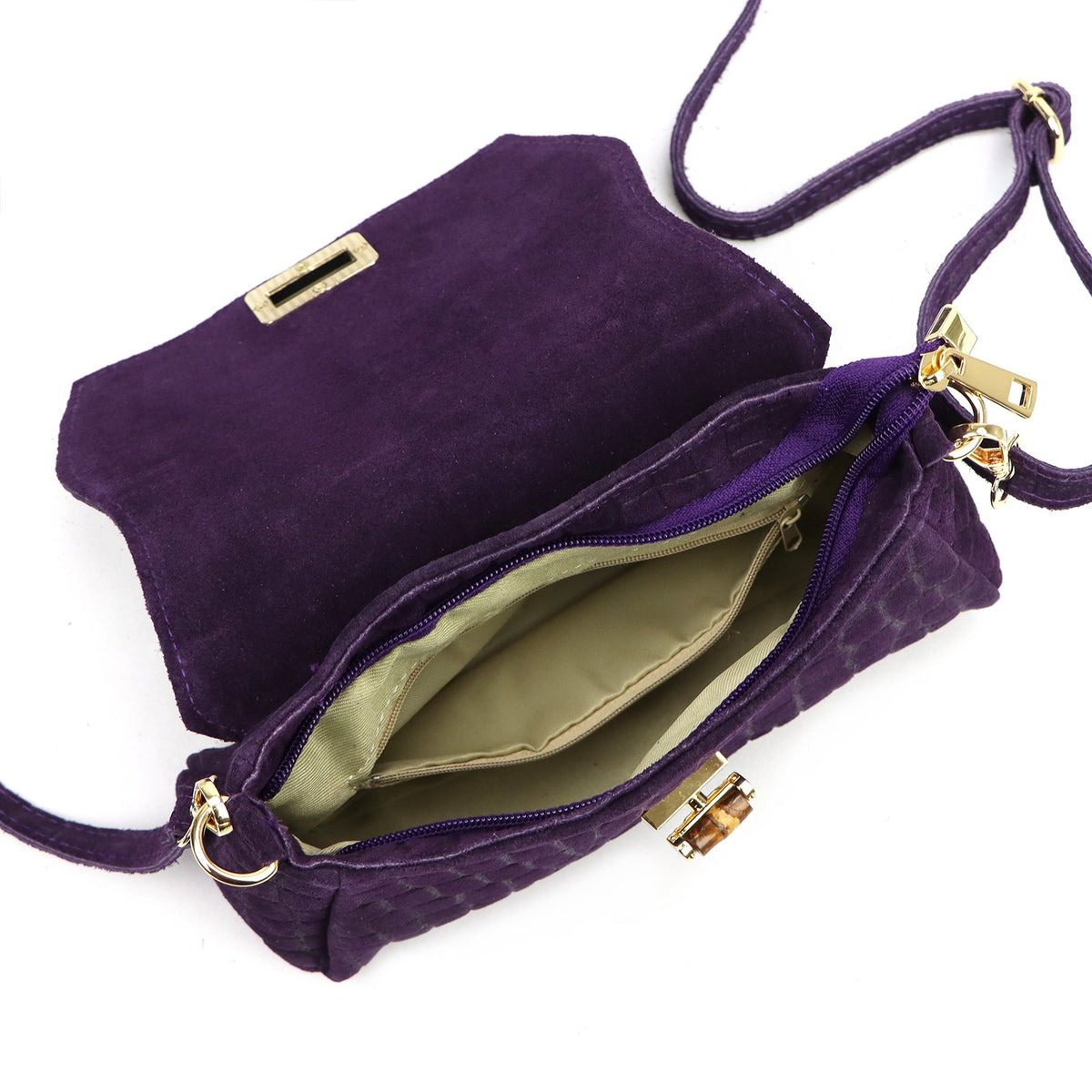 Luka 26-178 CROCO violetinė odinė rankinė fioletowy