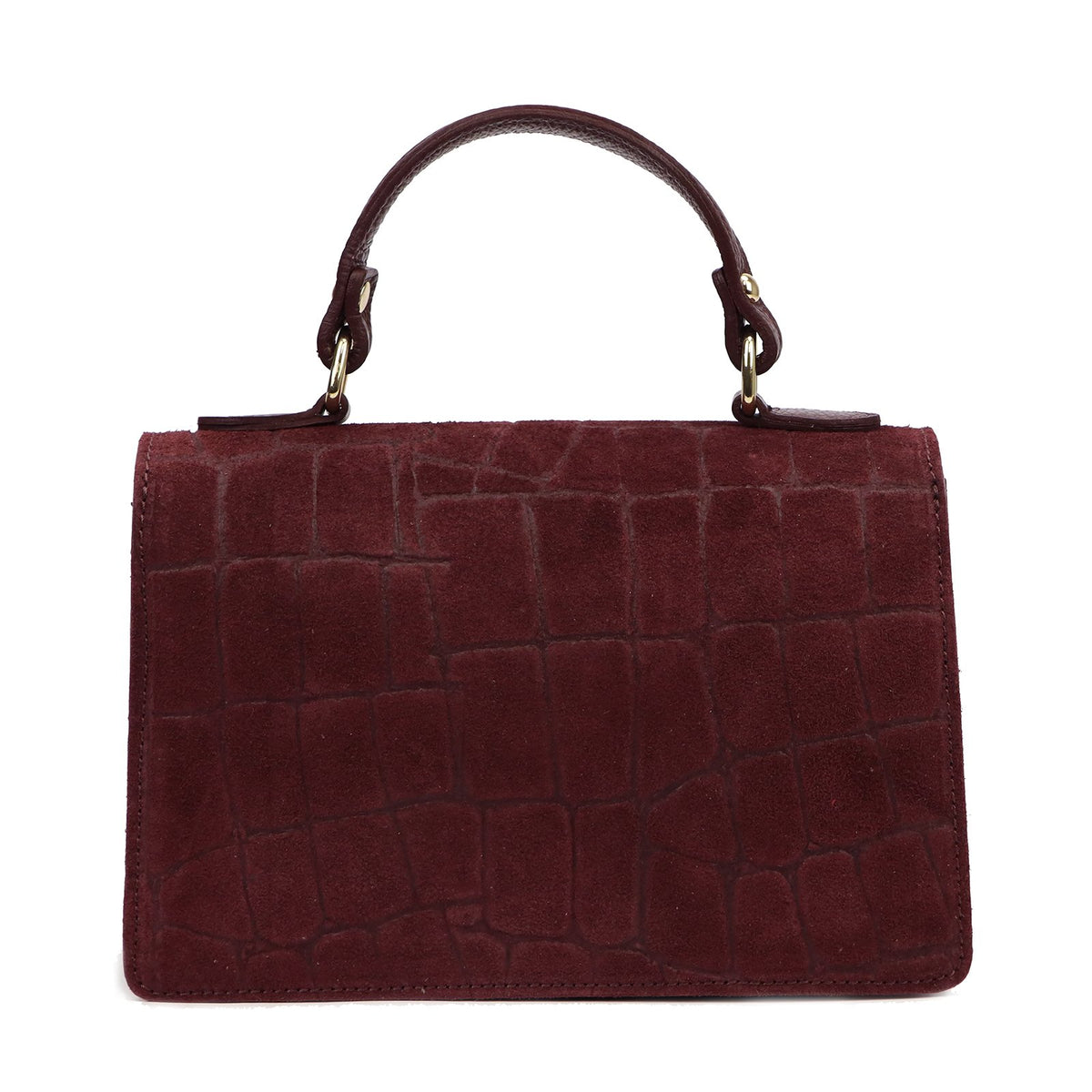 Luka 26-179 CROCO bordo odinė rankinė bordo
