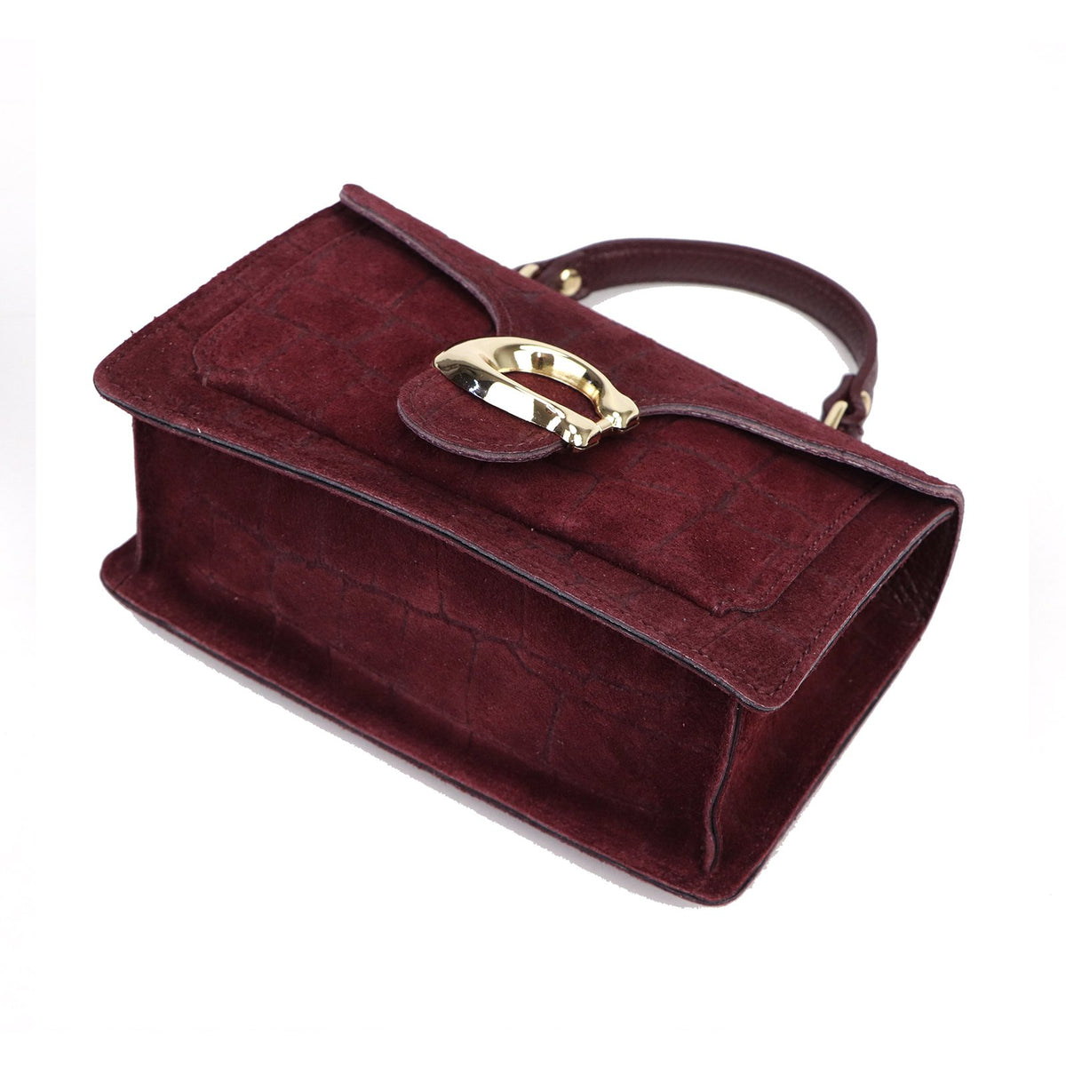 Luka 26-179 CROCO bordo odinė rankinė bordo
