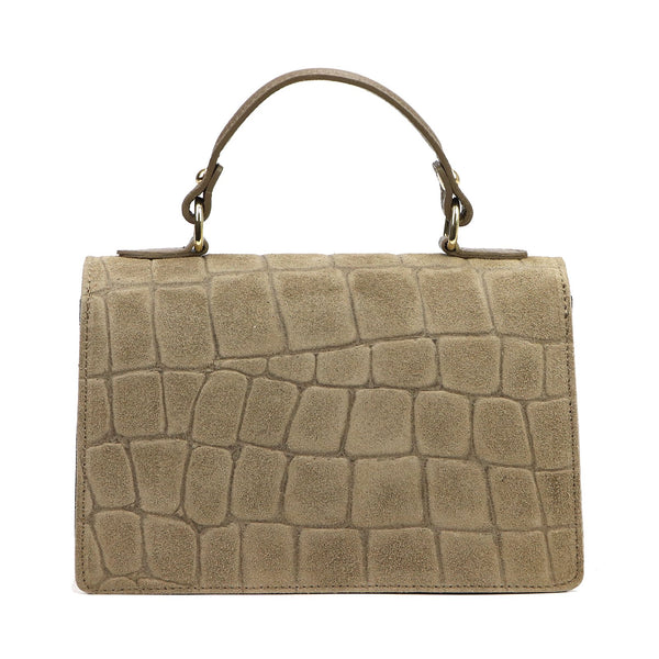 Luka 26-179 CROCO taupe natūralios odos rankinė taupe