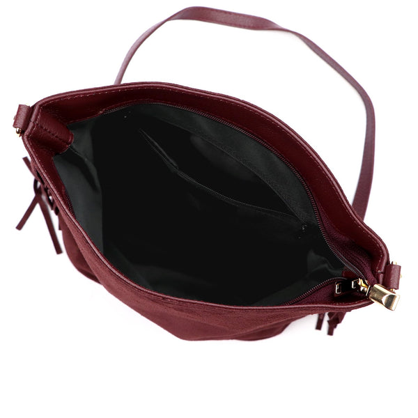 Luka 26-030 bordo odinė rankinė bordo
