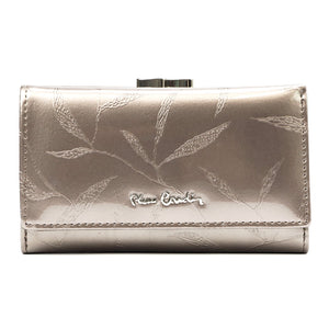 Pierre Cardin 02 LEAF 108 pilka natūralios odos piniginė popiel