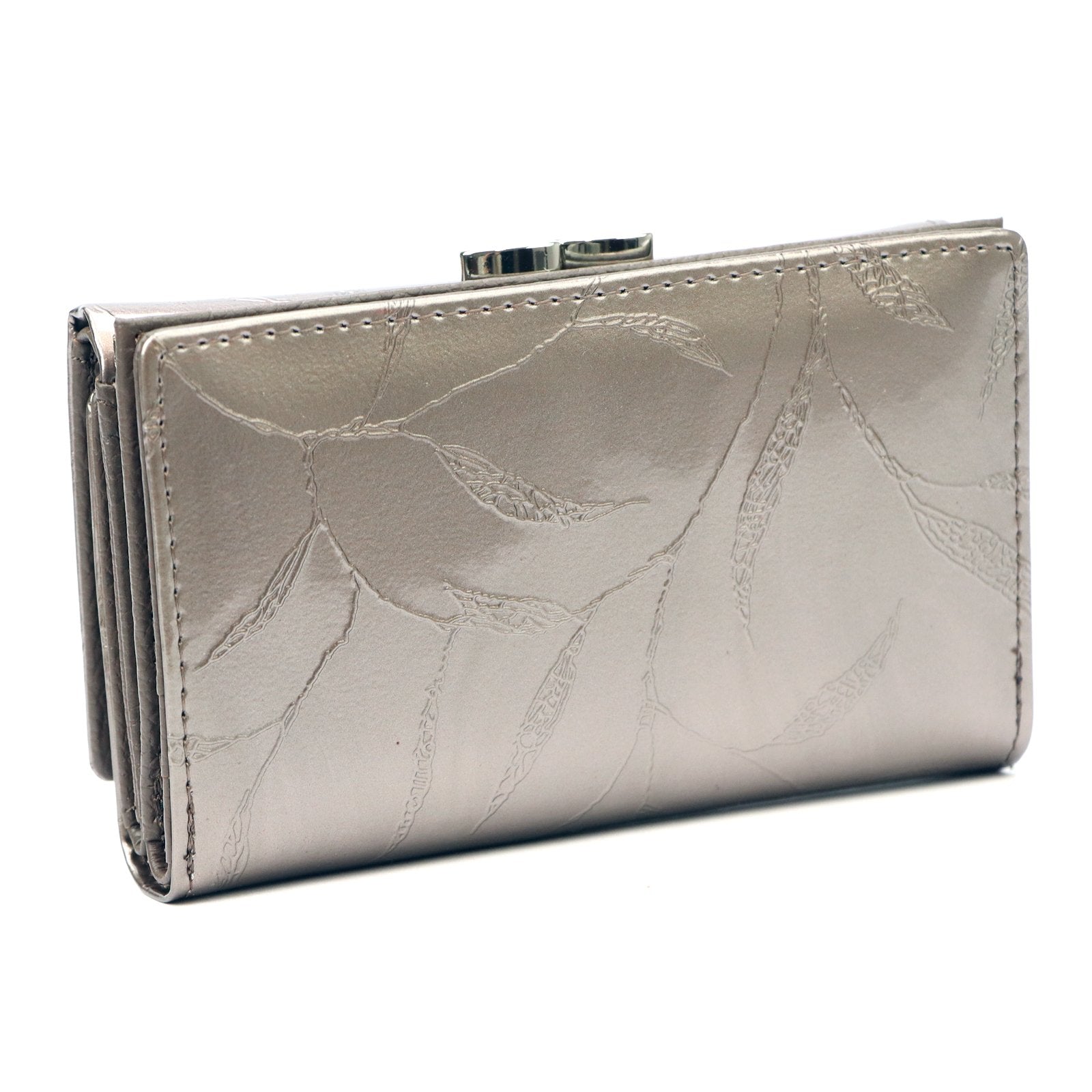 Pierre Cardin 02 LEAF 108 pilka natūralios odos piniginė popiel