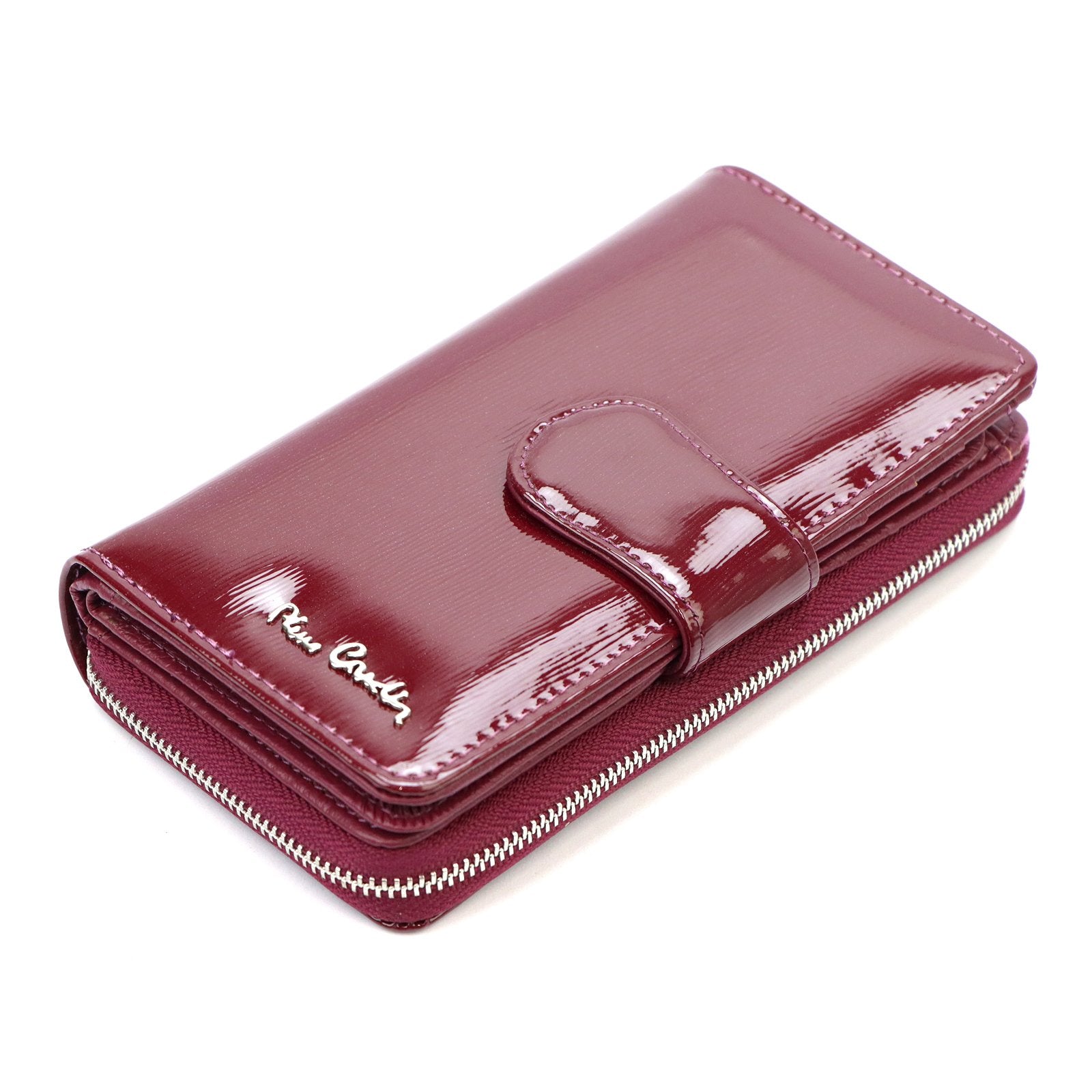 Pierre Cardin 05 LINE 116 violetinė odinė piniginė fioletowy