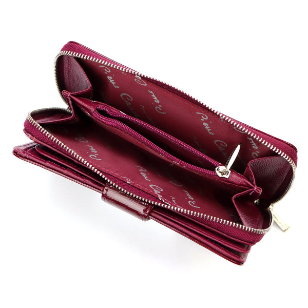 Pierre Cardin 05 LINE 116 violetinė odinė piniginė fioletowy