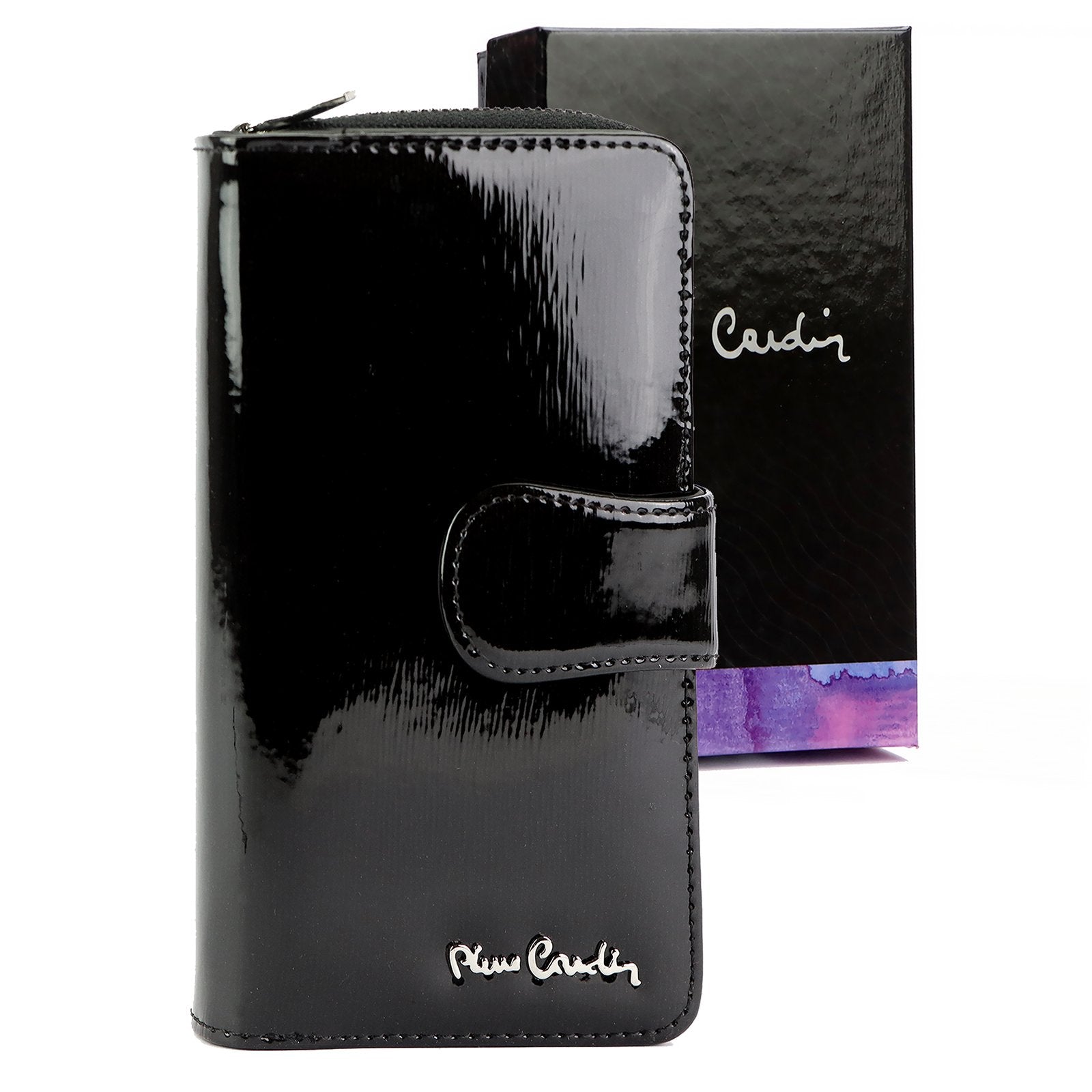 Pierre Cardin 05 LINE 116 juoda natūralios odos piniginė czarny