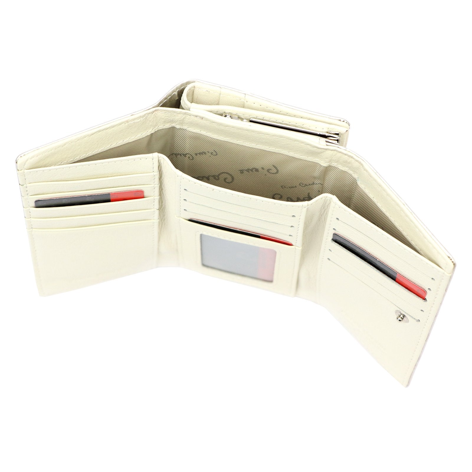 Pierre Cardin 02 LEAF 108 kreminė odinė piniginė cream