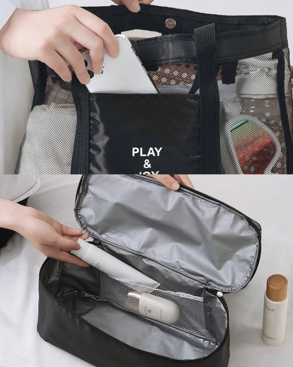 Termo paplūdimio krepšys K4, juodas N236