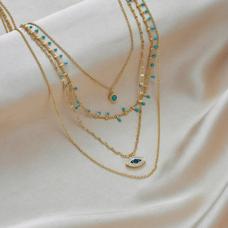 Kaklo papuošalas moterims A79, auksinės spalvos