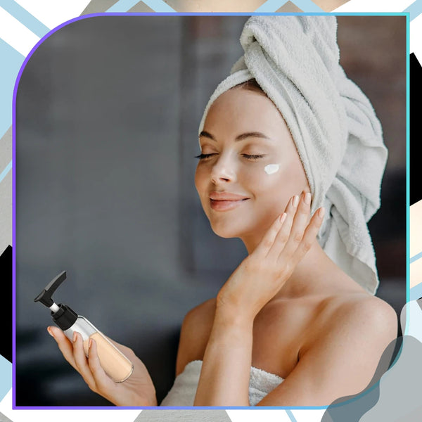 Kelioninis kosmetikos buteliukų rinkinys, 7 vnt., juodas