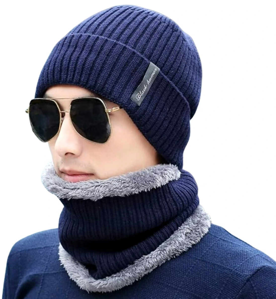 Kepurės ir šaliko komplektas S12, mėlynas