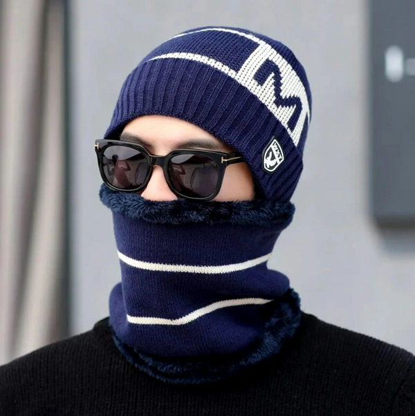 Kepurės ir šaliko komplektas vyrams S120, mėlynas