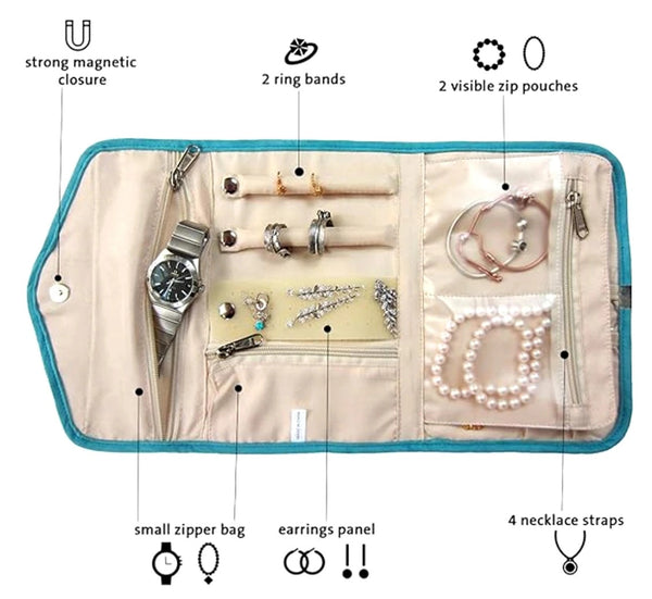 Kosmetinė papuošalams FD128 mėlyna