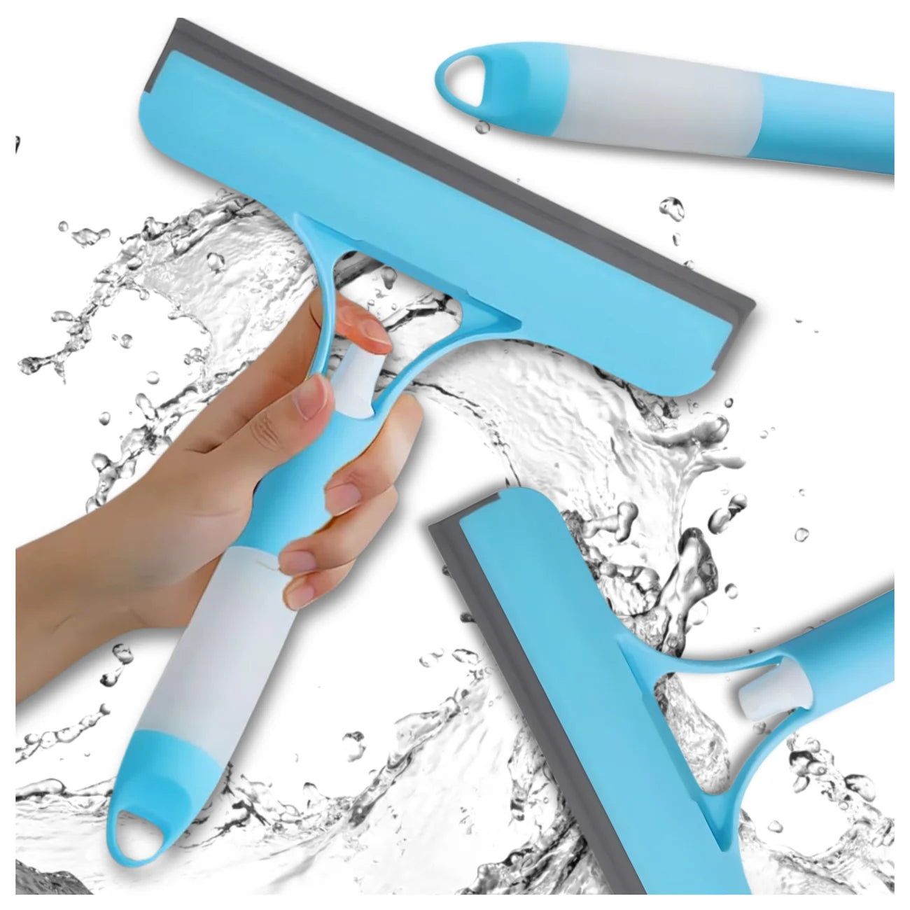 Langų valytuvas 3 viename, silikoninis su dozatoriumi