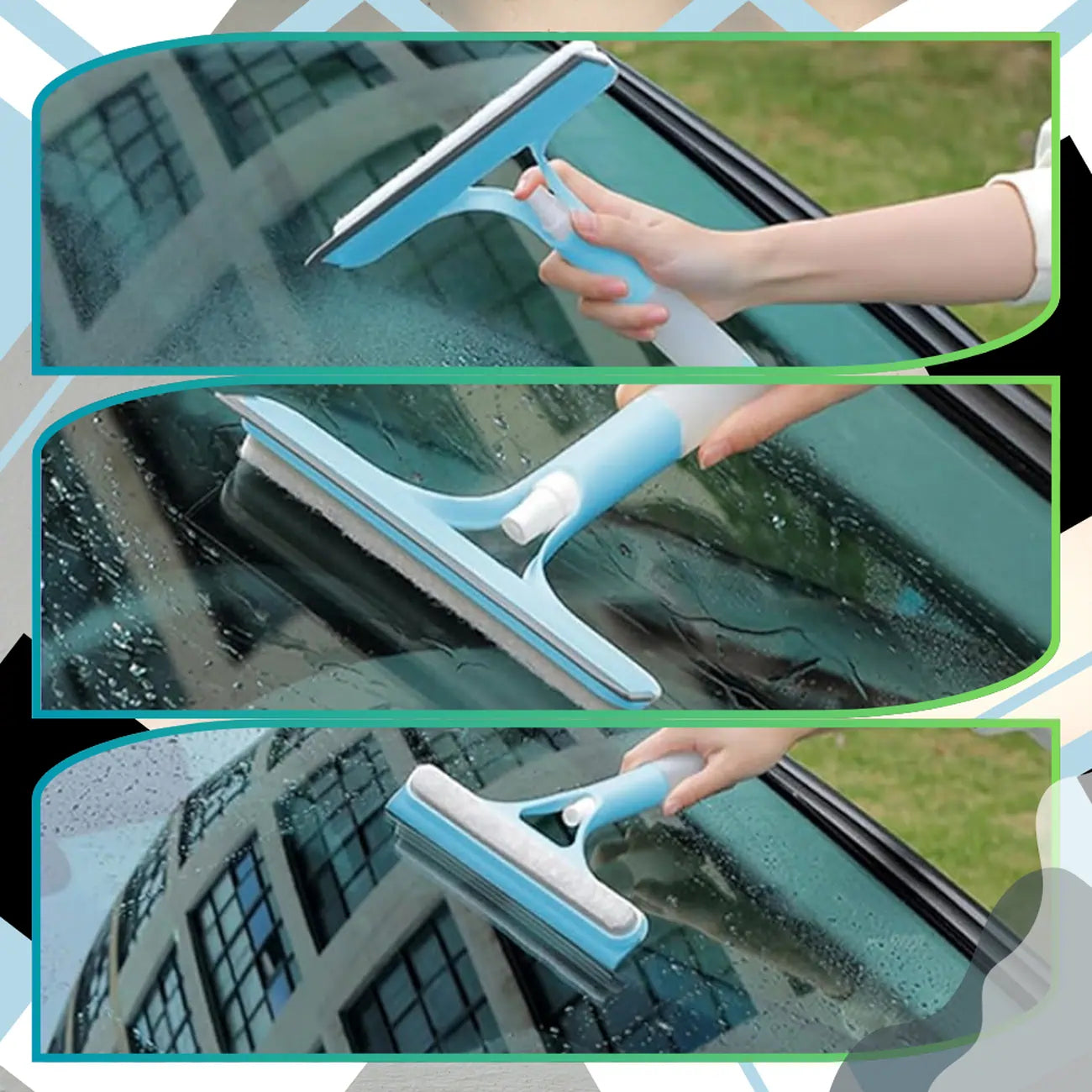 Langų valytuvas 3 viename, silikoninis su dozatoriumi