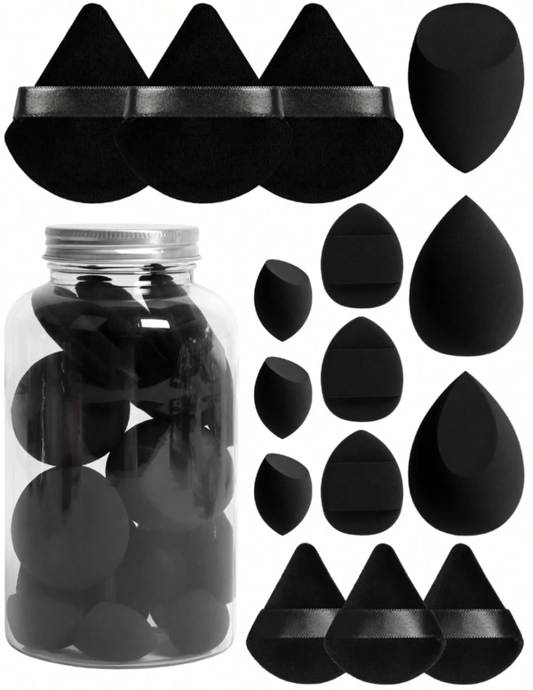 Makiažo kempinėlių rinkinys B12, juodos