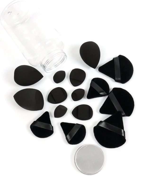 Makiažo kempinėlių rinkinys B12, juodos