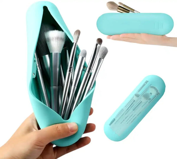 Makiažo šepetėlių dėklas S9 mėlynas