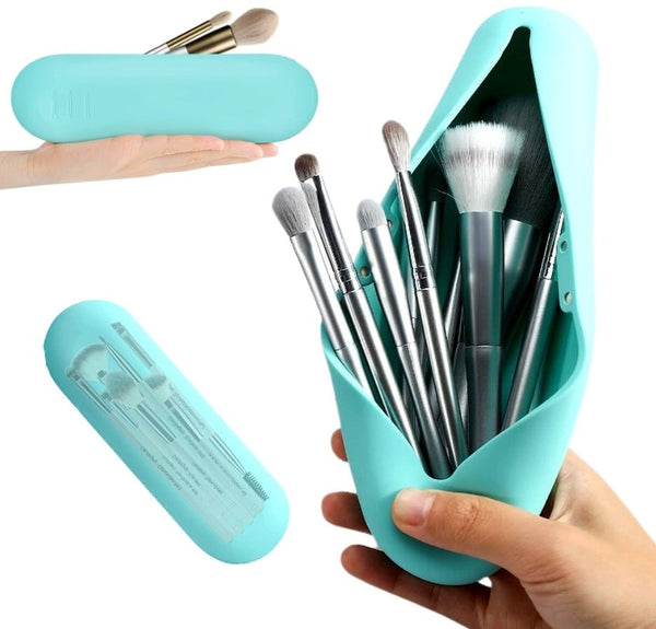 Makiažo šepetėlių dėklas S9 mėlynas