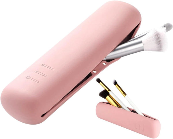 Makiažo šepetėlių dėklas S9 rožinis