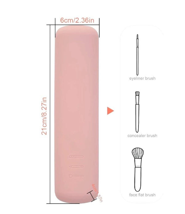 Makiažo šepetėlių dėklas S9 rožinis