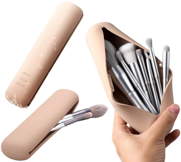 Makiažo šepetėlių dėklas S9 rudas