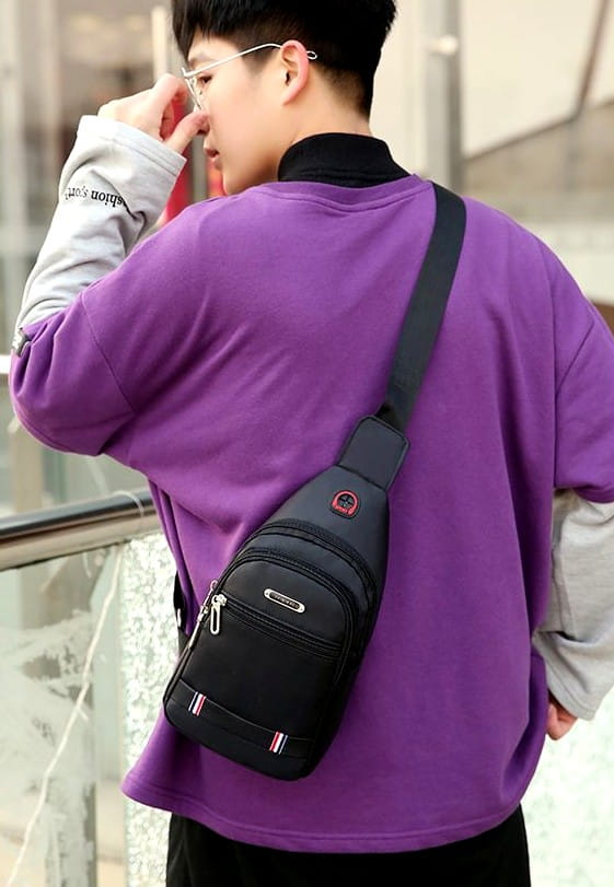 Maža sportinė kuprinė, krepšys vyrams T107, juoda R275