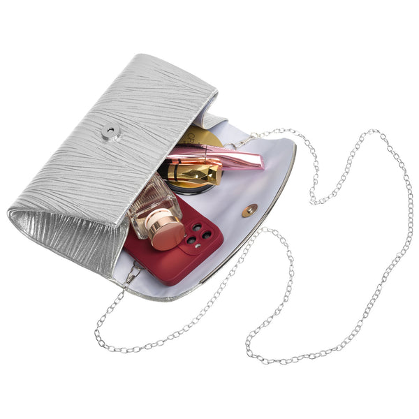 Moteriška delninė, sidabrinė, dirbtinė oda, su magnetu R570