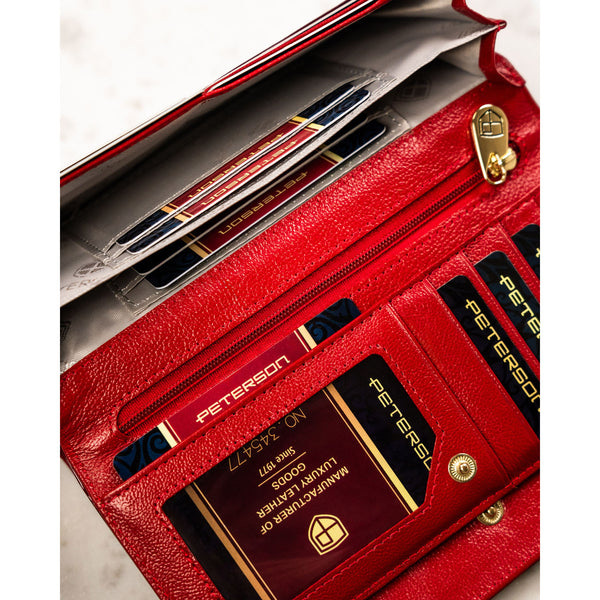 Moteriška odinė piniginė, raudona D1806