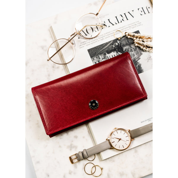 Moteriška odinė piniginė, raudona D1801
