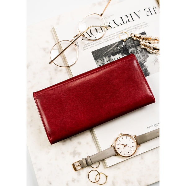 Moteriška odinė piniginė, raudona D1801