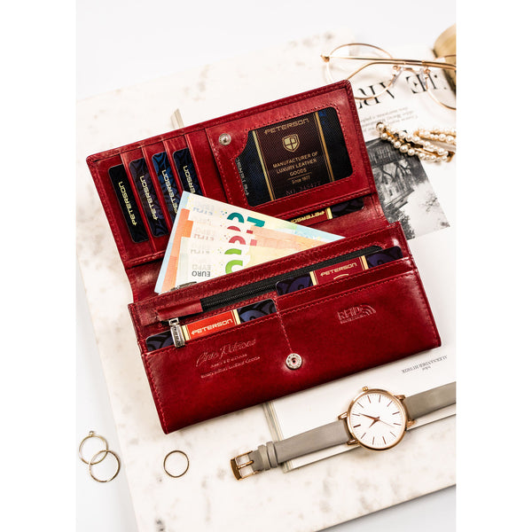 Moteriška odinė piniginė, raudona D1801