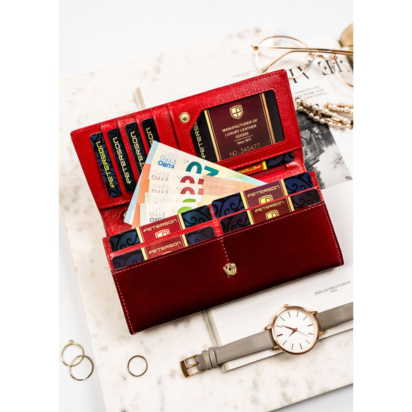Moteriška odinė piniginė, raudona D1806