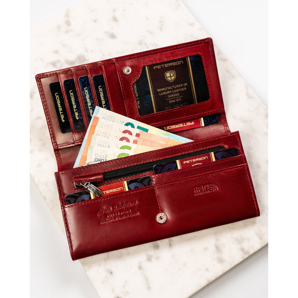 Moteriška odinė piniginė, raudona D1801