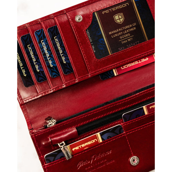 Moteriška odinė piniginė, raudona D1801