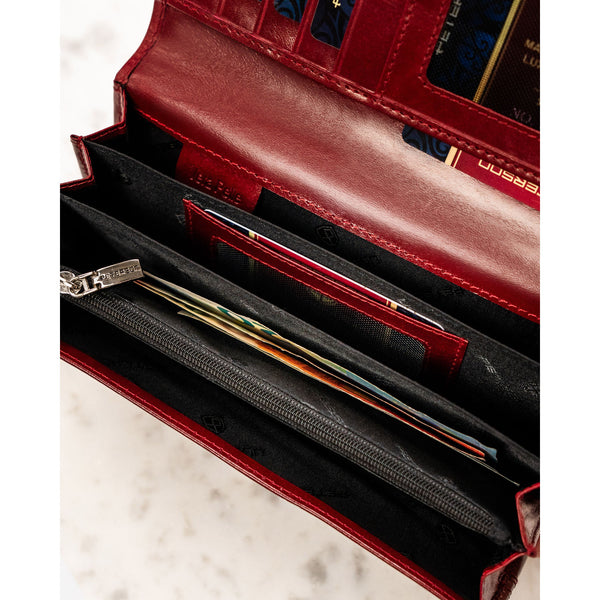 Moteriška odinė piniginė, raudona D1801