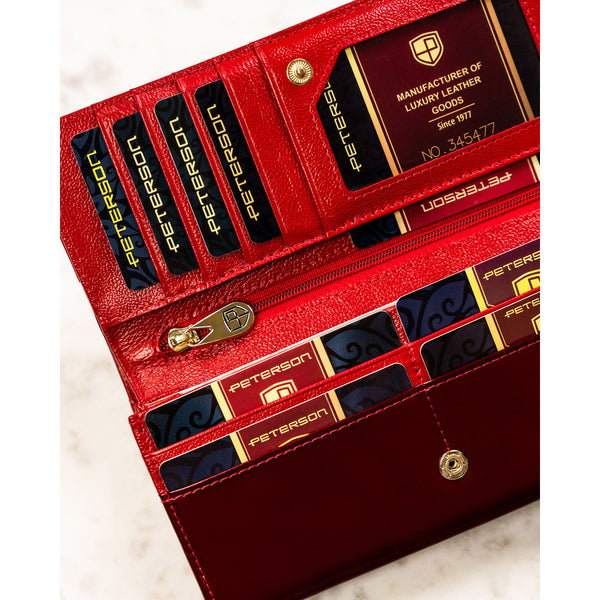 Moteriška odinė piniginė, raudona D1806