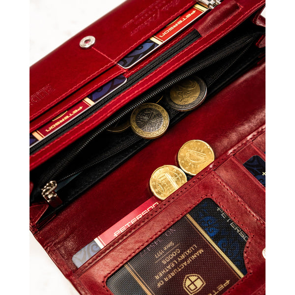 Moteriška odinė piniginė, raudona D1801