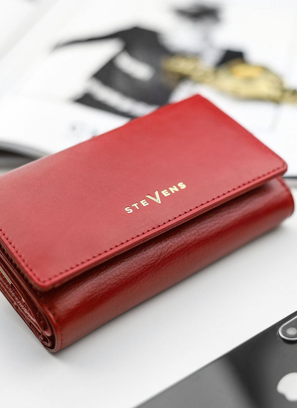 Moteriška odinė piniginė STEVENS su RFID apsauga D1875